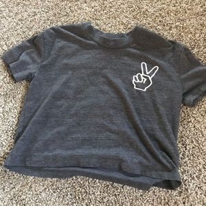 The North Face peace sign never stop believing kids size medium M logo t-shirt